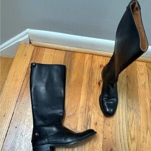 Black Leather Women's Riding Boots